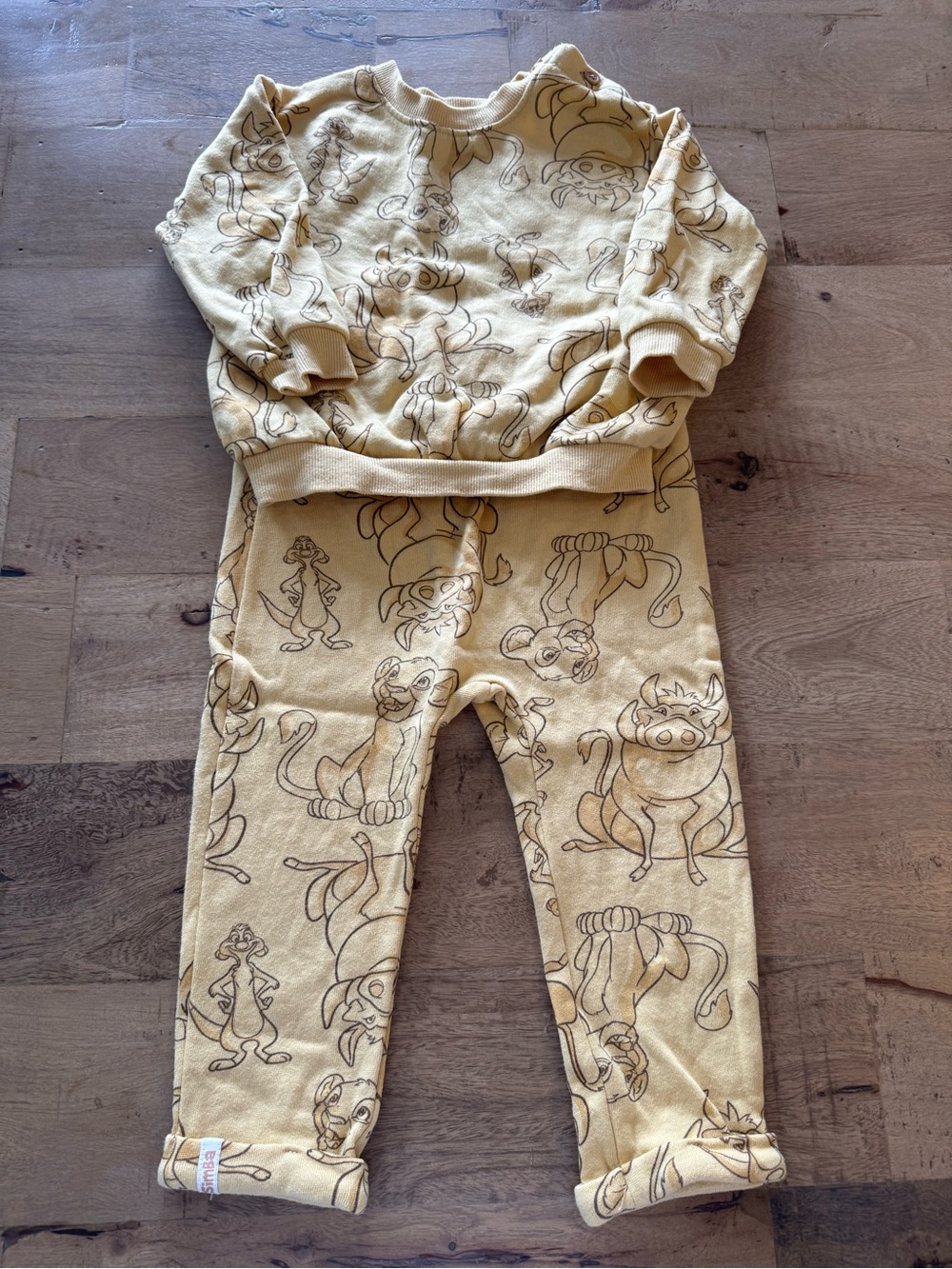 Disney Yellow the lion king Animal Two-Piece Sweatshirt Set size 24 months
